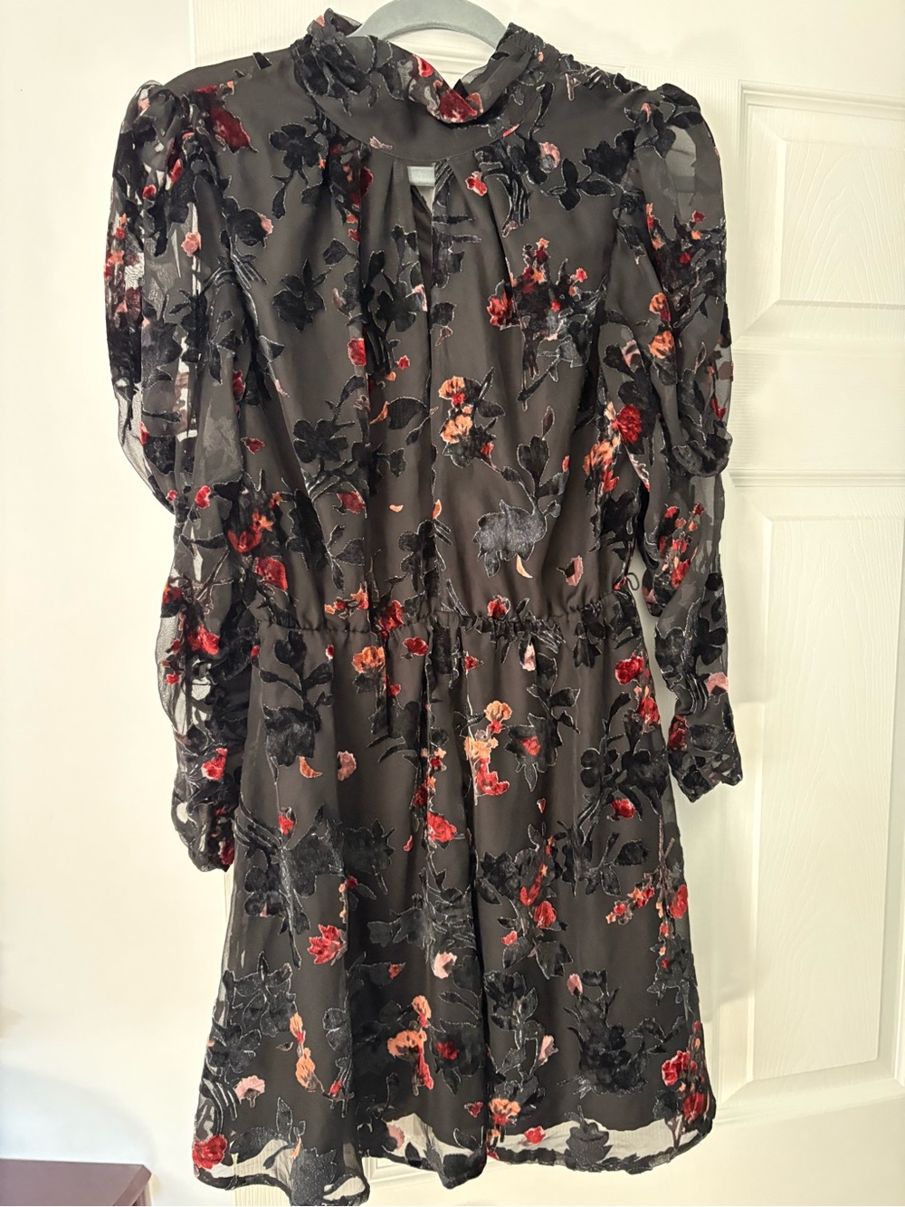 French Connection Velvet Laser cut Mini Dress